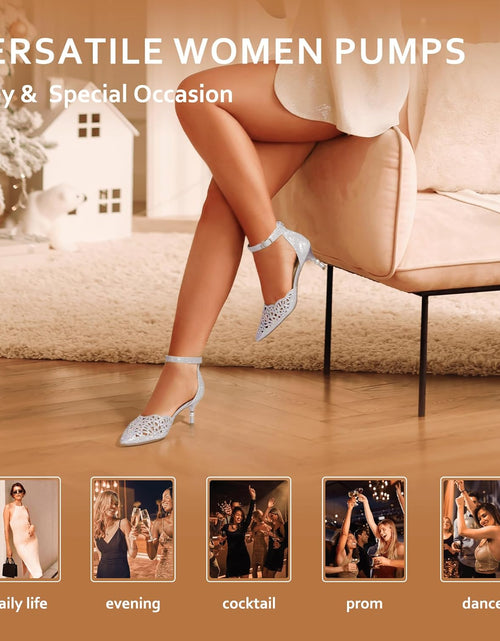 Load image into Gallery viewer, Women'S IN2 Candice Wedding Rhinestones Sequins Low Kitten Heels Pumps Dress Evening Shoes for Women Bridal Bride
